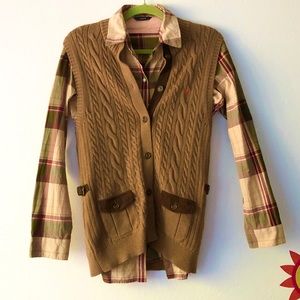 Hazzys shirt vest set brown size M
